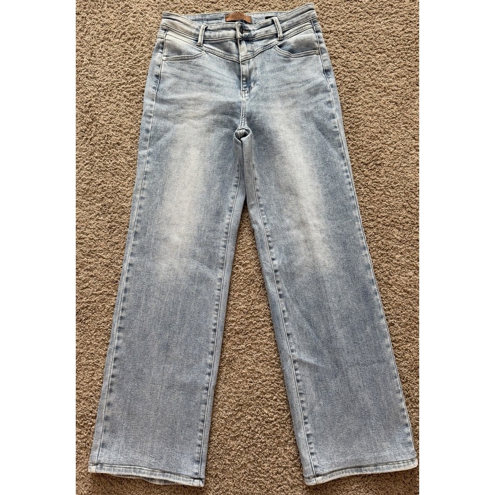 Judy Blue Retro Wide Fit Wide Leg Jeans Women's 9/29 Stretch Blue‎ Denim Trouser